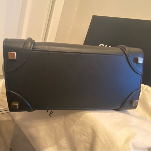 Celine Micro luggage black lamb skin gold hardware - Picture 5 of 7